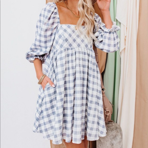 BNWT Reality Check Pocketed Babydoll Dress - Blue - Picture 3 of 10